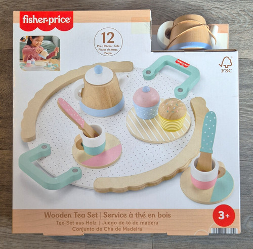 Fisher price wooden tea - wooden, set
